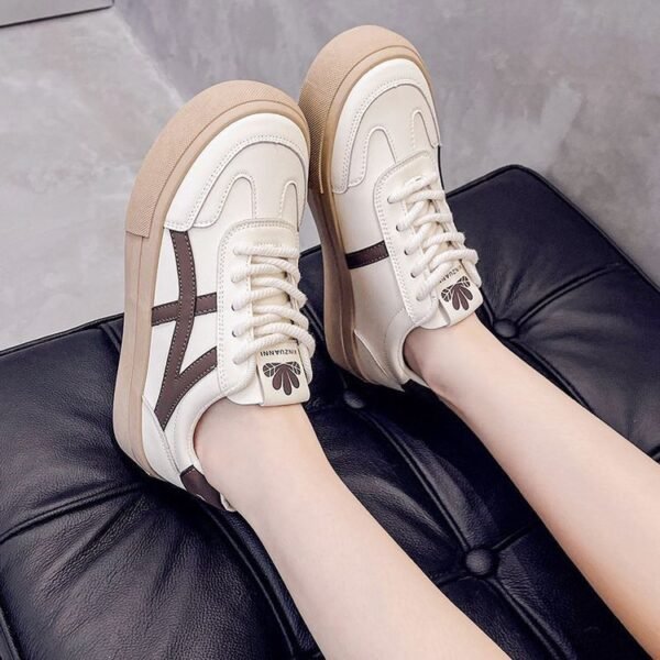 Platform White Shoes Thin And All-matching Casual Retro Sports Board Shoes Women's Shoes - Image 4