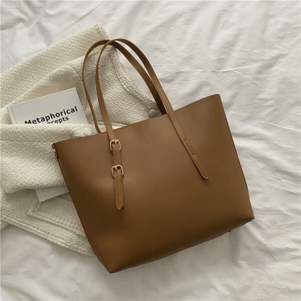 Commuter Bag Work One-shoulder Bucket Bag Autumn And Winter Vintage Tote Bag - Image 10