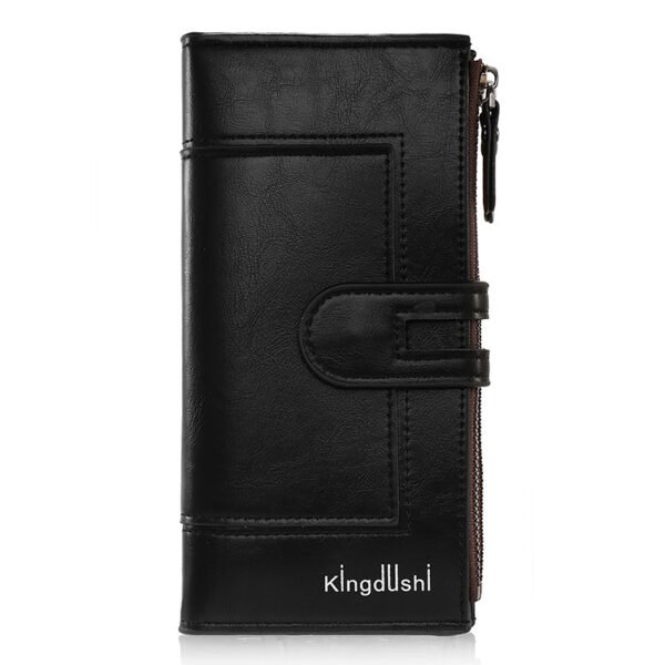Women's Wallet Long Two-fold Zipper Plain - Image 5