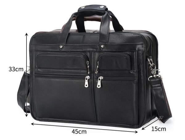 Tiding Leather Leather Business First Layer Cowhide 17-inch Laptop Bag - Image 7