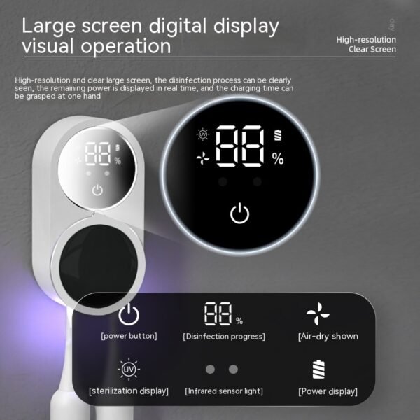 Tooth Brush Holder Sanitizer Uv Toothbrush Sanitizer Toothpaste Accessories Portable Toothbrush Sterilizer Portable Disinfectant - Image 3