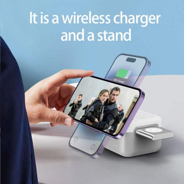 3-in-1 Wireless Charger Hidden Removable Panel Storage - Image 2