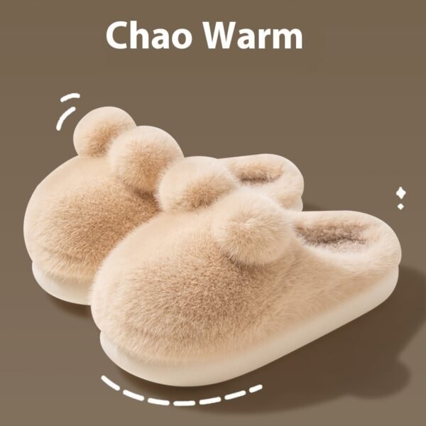 Cute Rabbit Indoor Home With Velvet Warmth Baotou EVA Anti Slip Slippers - Image 4