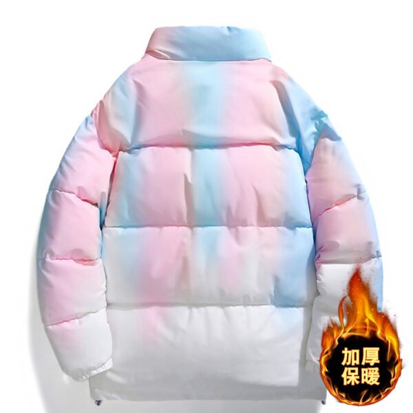 Couples Gradient Stand-Up Collar Coat – Warm Plush Winter Jacket - Image 4