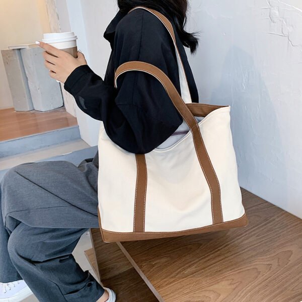 Casual Versatile Simple Large Capacity Canvas Shoulder Bag - Image 2