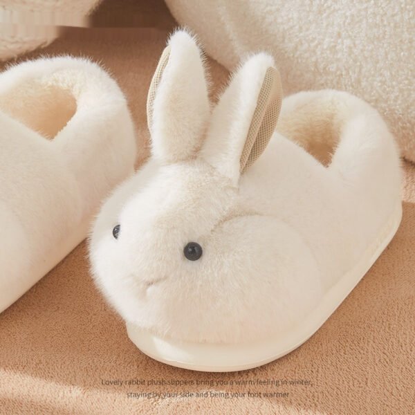 Cute Rabbit Plush Cotton Slippers For Women's Home Use - Image 4