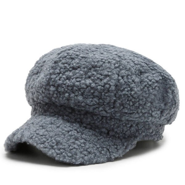 Cashmere Leather Brim Octagonal Hat - Image 5