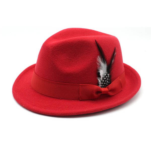 Men's Billycock Feather Fur Felt Hat - Image 6