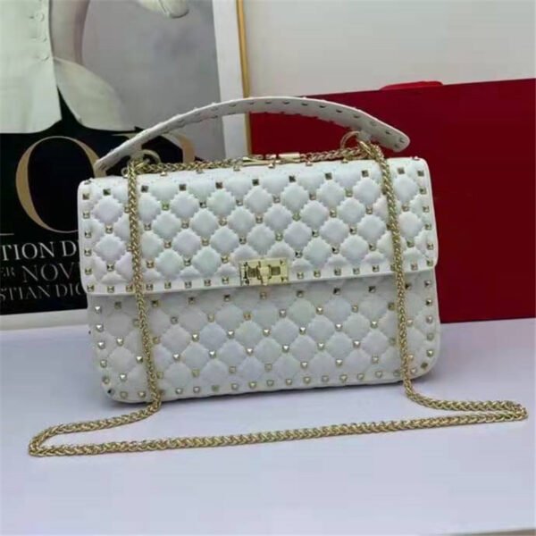 Women's Fashion Sheepskin Diamond Studded Small Square Bag - Image 5