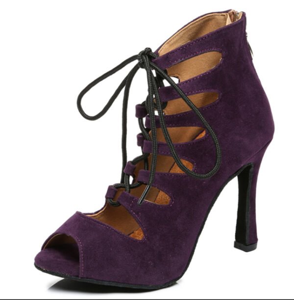 Black And Red Medium High Heels Soft Sole Modern Dance - Image 5
