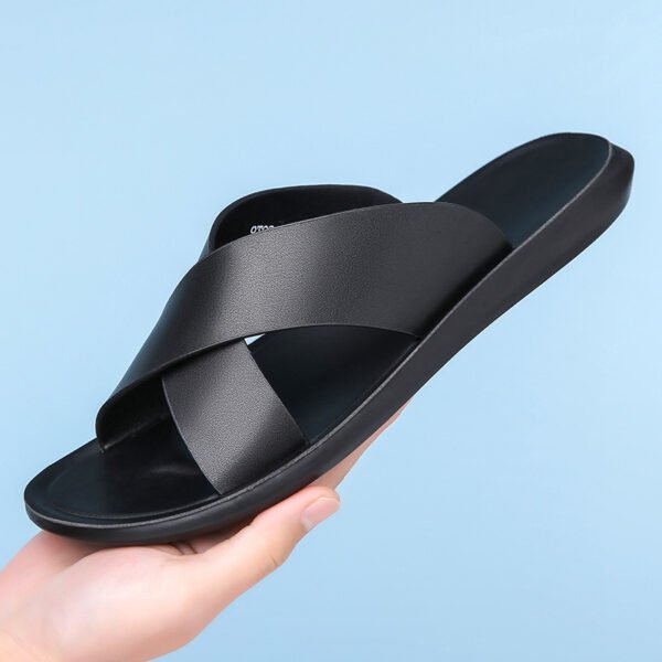 Men's Leather Summer Casual Slippers - Image 5