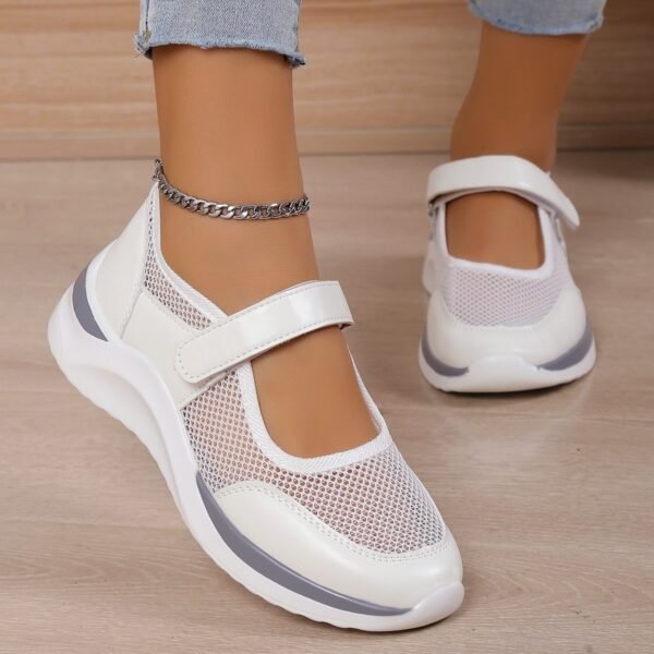 Women's Casual Thick Bottom Breathable Velcro Women's Mesh Surface Shoes - Image 4