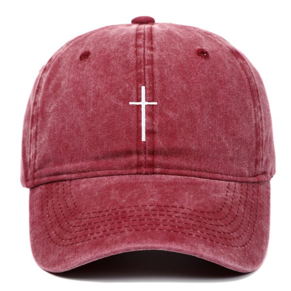 Cross Embroidered Peaked Cap Baseball Cap Letter Sun Hat - Image 5