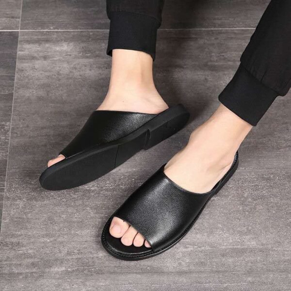 Men's Summer Leather Casual Sandal Slippers - Image 4