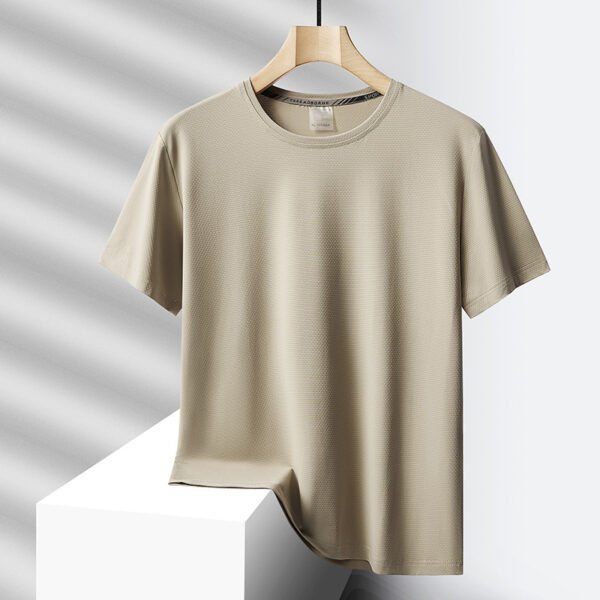 Men's Ice Silk Casual Sports Round Neck Oversized T-shirt - Image 9