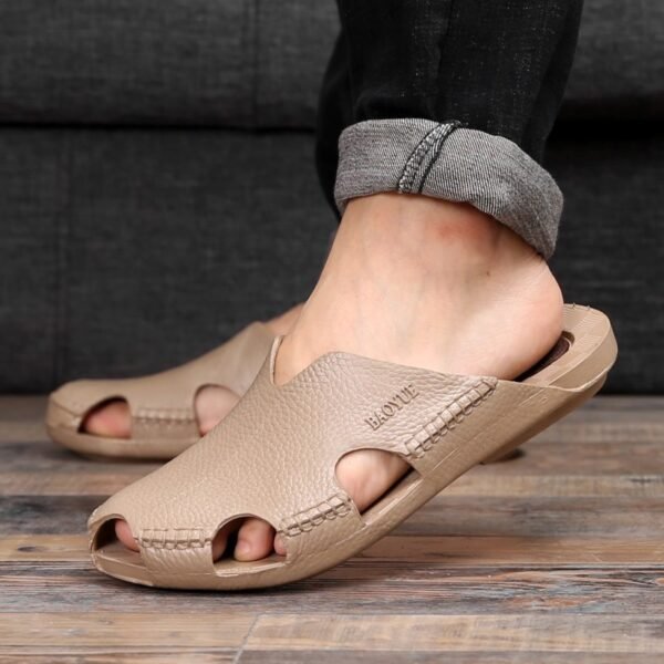 Men's Waterproof Closed Toe Flip Toe Plastic Slipper - Image 10