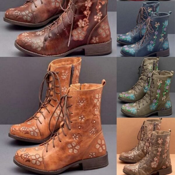 Women's Fashion Stocking Square Heel Martin Boots - Image 4