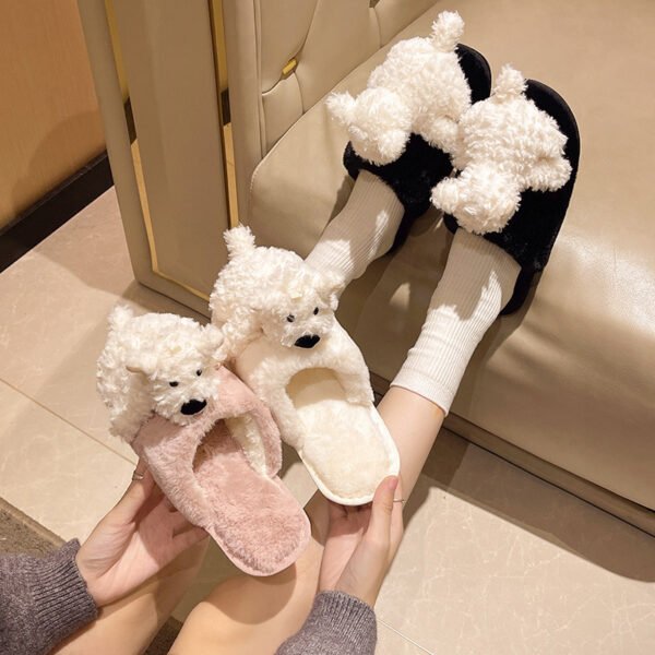 Cotton Slippers Female Puppy Doll Fluffy Slippers - Image 3