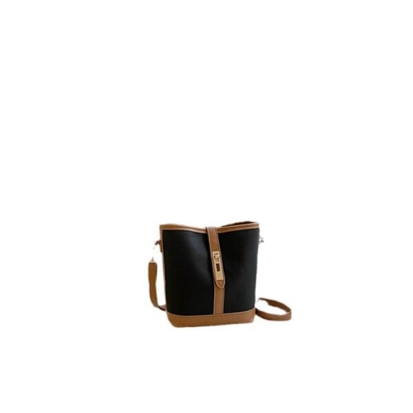 New Contrast Color Texture Crossbody Bucket Bag - Image 5