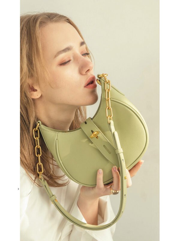 Western Style Leather Light Luxury Saddle Bag - Image 5