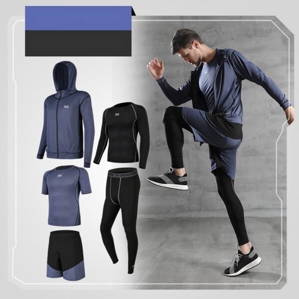 Running quick-drying basketball sports suit five-piece training suit - Image 9
