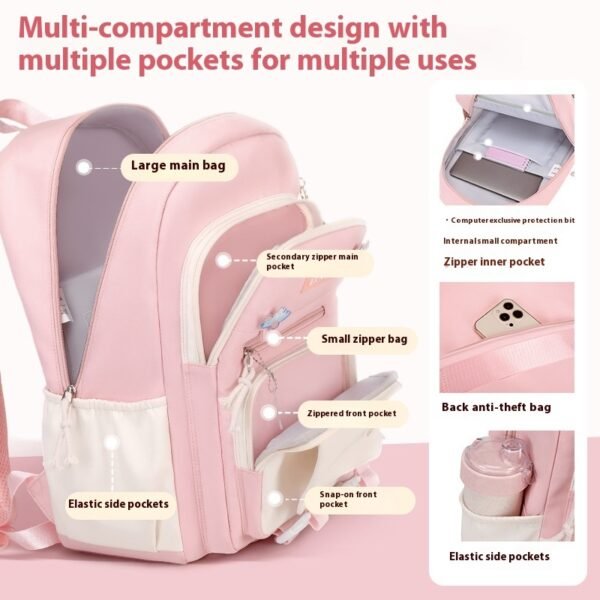 Student Children Schoolbag Girls Waterproof Backpack - Image 3