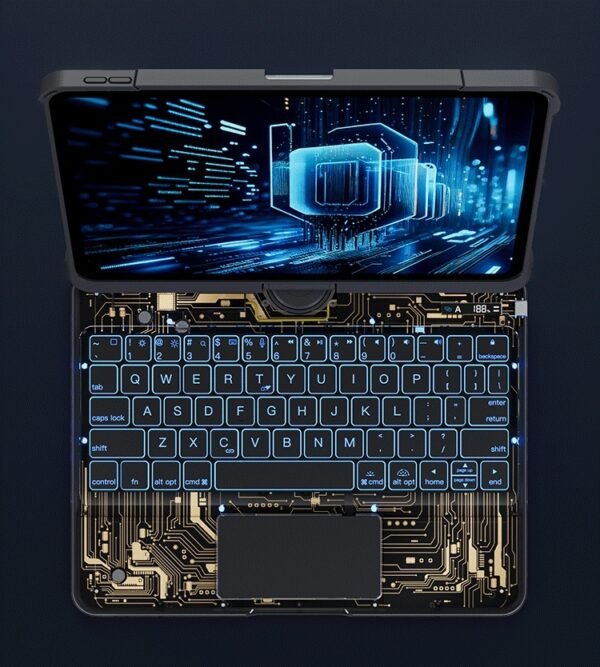 360 Swivel Keyboard Clear Case For IPad Smart Trackpad Bluetooth-compatible Keyboard Case Cover With Pen Slot - Image 10