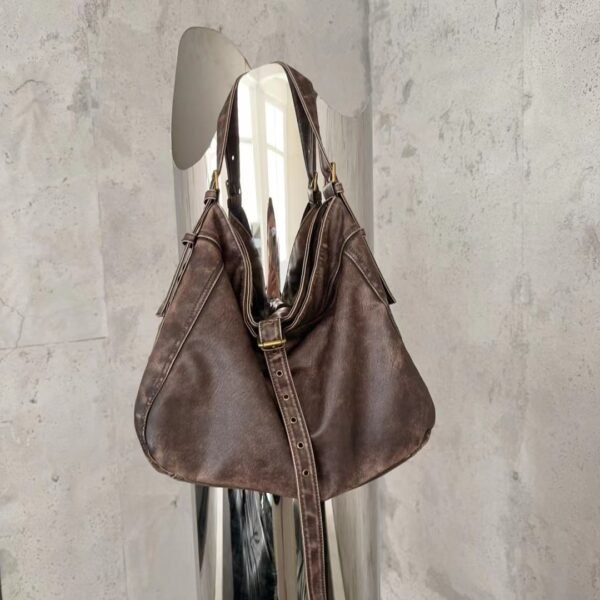Casual Large Capacity Shoulder Crossbody Belt Buckle Underarm Tote Bag - Image 3