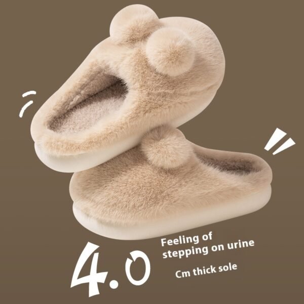 Cute Rabbit Indoor Home With Velvet Warmth Baotou EVA Anti Slip Slippers - Image 3