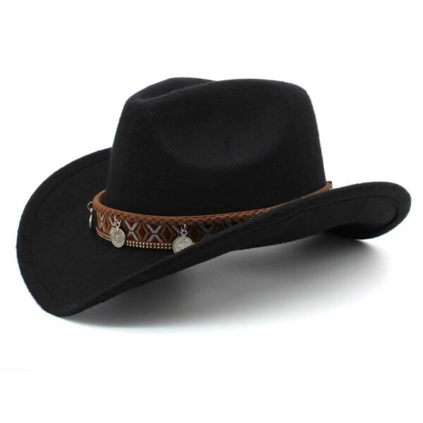 Pendant Casual Sun-proof Sun Protection Keeping Warm Boys And Girls Woolen Western Cowboy Hat - Image 3