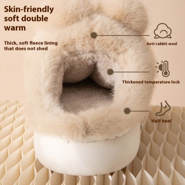 Cute Rabbit Indoor Home With Velvet Warmth Baotou EVA Anti Slip Slippers - Image 5