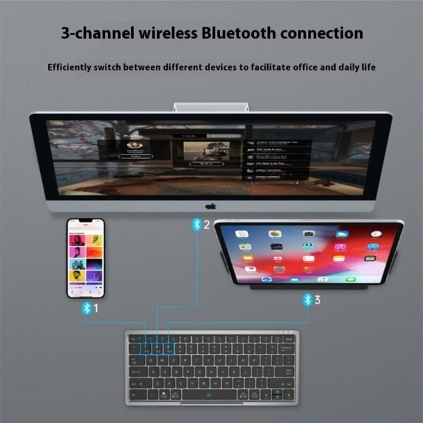 Three-in-one Wireless Bluetooth Touch Pad Wireless Keyboard Leather Sheath Stand Ipad Mobile Phone Universal - Image 3