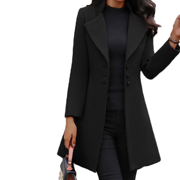 Winter Single-Breasted Slim-Fit Lapel Coat - Image 2