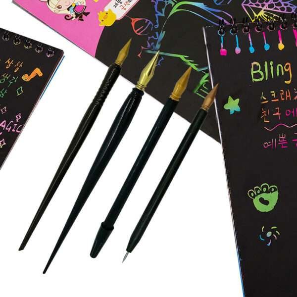 Scratch Art Paper Brush Children's Art Tools Scratch Pen - Image 2