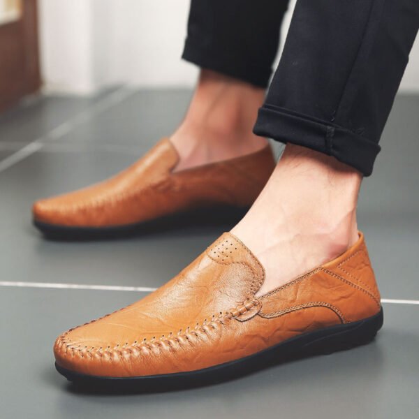 British Style Men's Casual Fashion Soft Bottom Leather Shoes - Image 3