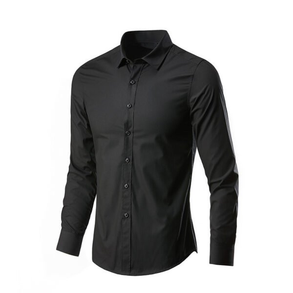 White Shirt Men's Long Sleeve Non-ironing Business Formal Wear Slim Korean Style Business Working Casual Suit Shirt - Image 4