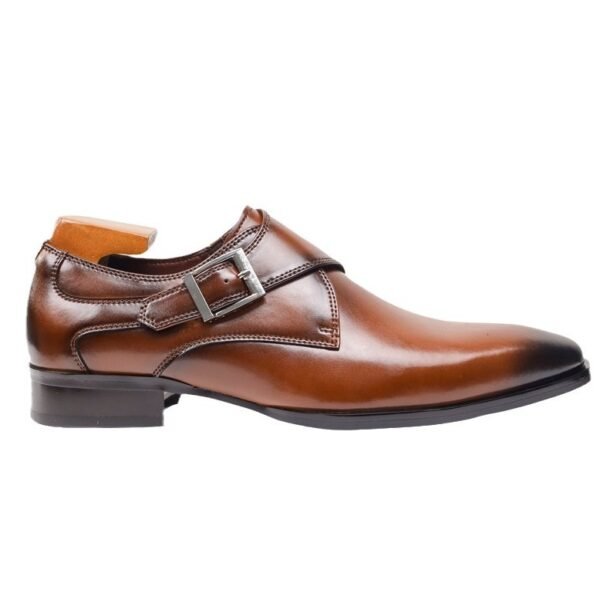 Square Toe Men's Shoes Business Formal Wear Leather Shoes Men's British Style - Image 3