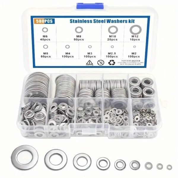 304 Stainless Steel Flat Washer Combination M2-M12 - Image 3
