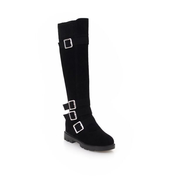 British Belt Buckle High Top Martin Boots Women - Image 9