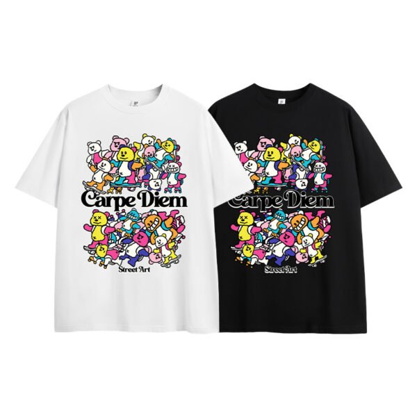 INF Men's Clothing Skateboard Bear Street Printing T-shirt - Image 2
