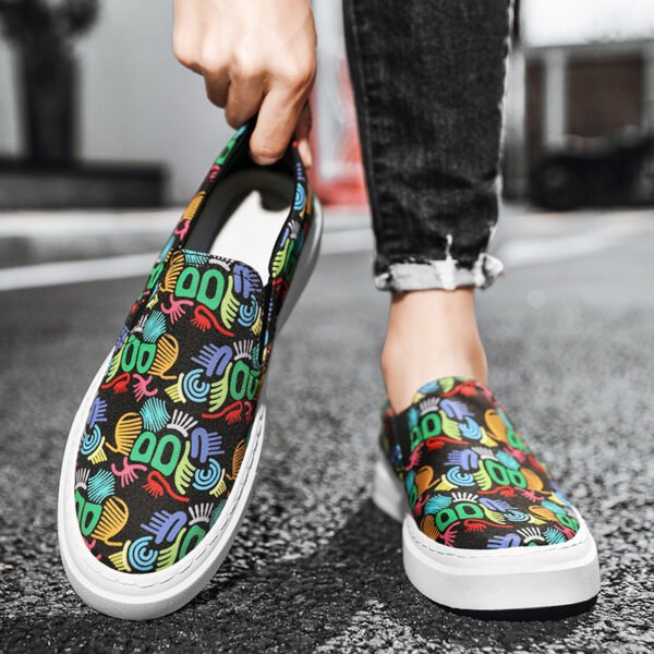 Spring And Autumn New Casual Canvas Lace-up Round Toe Shoes - Image 3