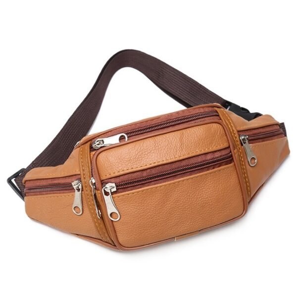Men's Outdoor Sports And Leisure Top Layer Cowhide Waist Bag - Image 6