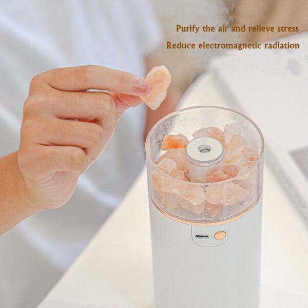 Air Humidifier Crystal Salt Stone Desktop Aromatherapy Essential Oil Ultrasonic Diffuser With LED Lamp Bedroom Home Humidifier - Image 3