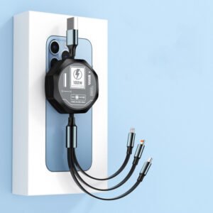 Telescopic Three-in-one Fast Charge Data Cable