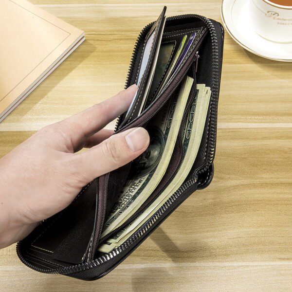 Men's Short Wallet Stitching Stone Pattern Large Capacity Tri-fold Bag - Image 2