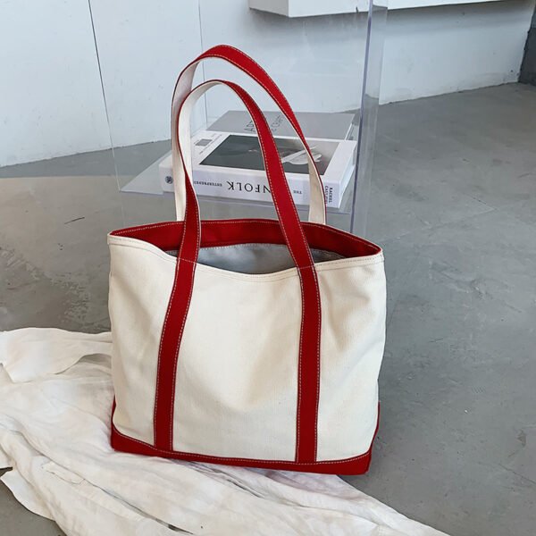 Casual Versatile Simple Large Capacity Canvas Shoulder Bag - Image 4