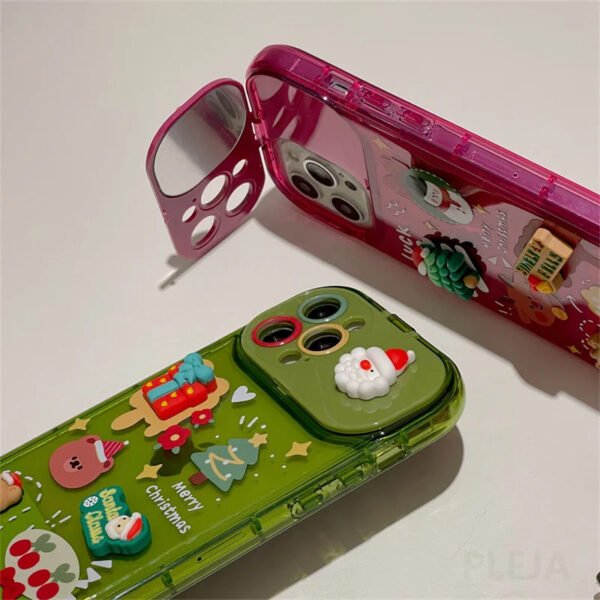 Cute Xmas Santa & Elk Flip Case for iPhone 15/14/13/12/11 - Image 6
