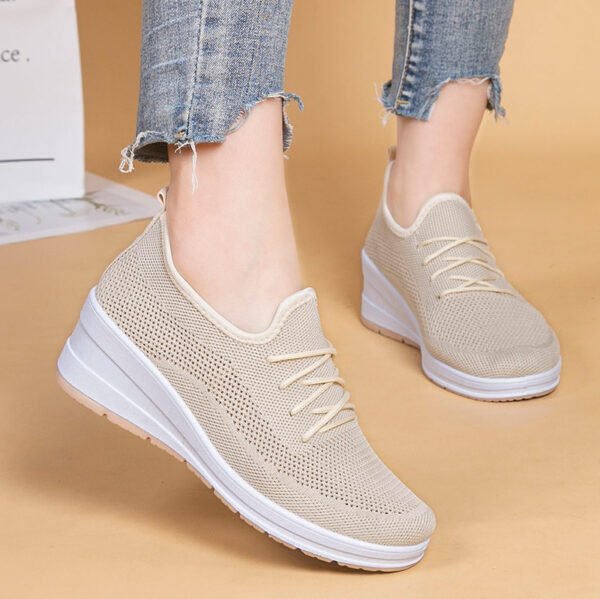 Women's Mesh Breathable Casual Platform Wedge Heels - Image 3