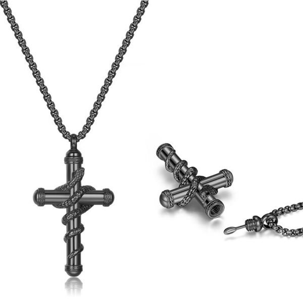 18k Gold Detachable Cross Snake Necklace Fashion Personality Clavicle Chain Necklace For Valentine's Day Loved Memorial Jewelry - Image 7