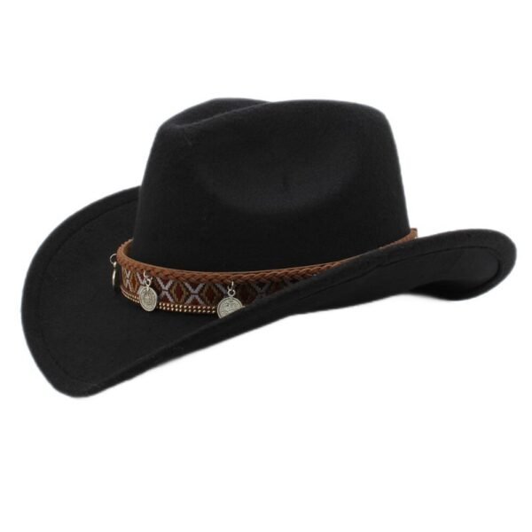 Pendant Casual Sun-proof Sun Protection Keeping Warm Boys And Girls Woolen Western Cowboy Hat - Image 2